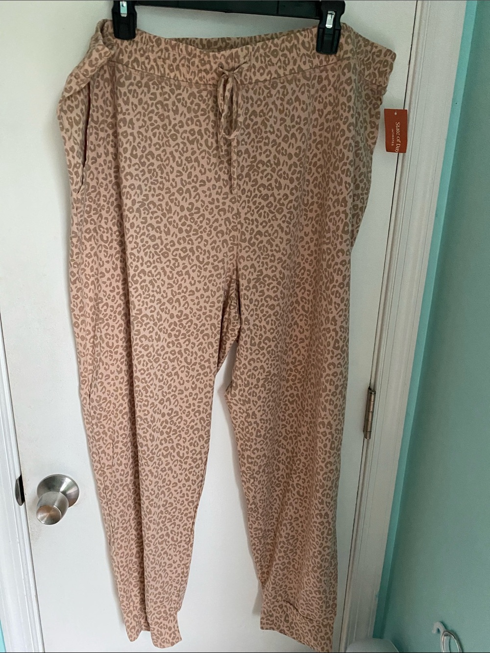 State of Day Drawstring Leopard Print Jogger Pajama pants